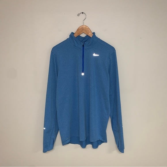 Nike Dri-Fit Element Long Sleeve Men Size Large  Blue 1/2 Zip Lightweight Jacket - Picture 2 of 10